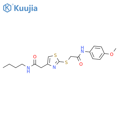 N-butyl-2-2-({(4-methoxyphenyl)carbamoylmethyl}sulfanyl)-1,3-thiazol-4-ylacetamide structure