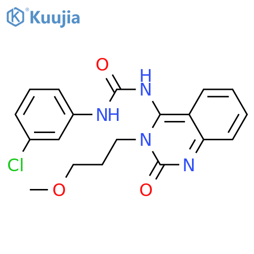 1-(3-chlorophenyl)-3-(4E)-3-(3-methoxypropyl)-2-oxo-1,2,3,4-tetrahydroquinazolin-4-ylideneurea structure