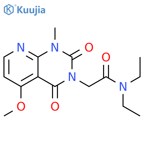 N,N-diethyl-2-{5-methoxy-1-methyl-2,4-dioxo-1H,2H,3H,4H-pyrido2,3-dpyrimidin-3-yl}acetamide structure