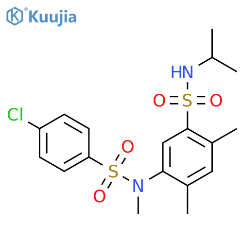 2,4-dimethyl-5-(N-methyl4-chlorobenzenesulfonamido)-N-(propan-2-yl)benzene-1-sulfonamide structure