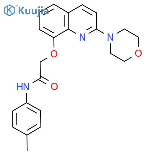 N-(4-methylphenyl)-2-{2-(morpholin-4-yl)quinolin-8-yloxy}acetamide structure