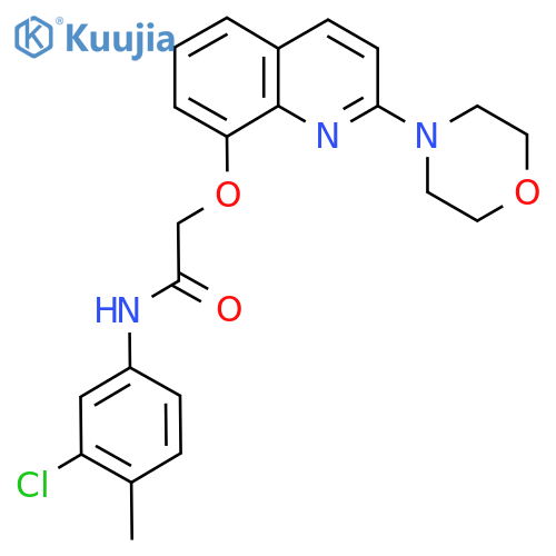 N-(3-chloro-4-methylphenyl)-2-{2-(morpholin-4-yl)quinolin-8-yloxy}acetamide structure