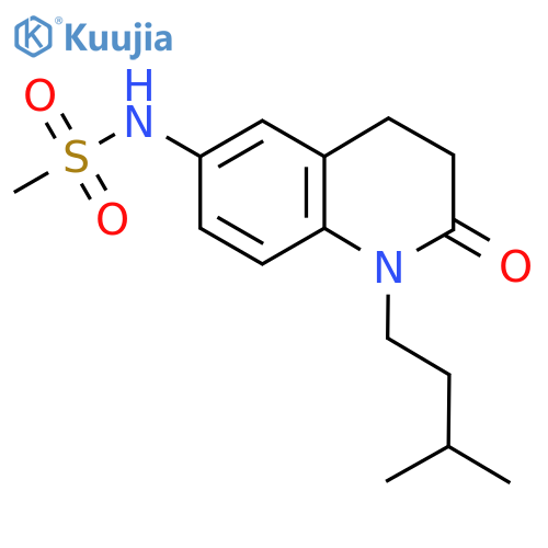 N-1-(3-methylbutyl)-2-oxo-1,2,3,4-tetrahydroquinolin-6-ylmethanesulfonamide structure