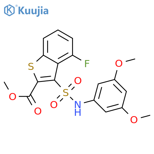 methyl 3-(3,5-dimethoxyphenyl)sulfamoyl-4-fluoro-1-benzothiophene-2-carboxylate structure