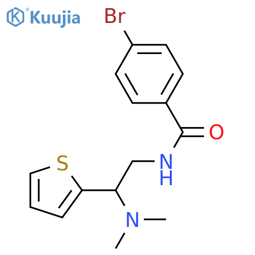 4-bromo-N-2-(dimethylamino)-2-(thiophen-2-yl)ethylbenzamide structure