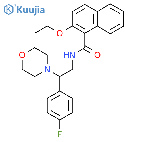 2-ethoxy-N-2-(4-fluorophenyl)-2-(morpholin-4-yl)ethylnaphthalene-1-carboxamide structure
