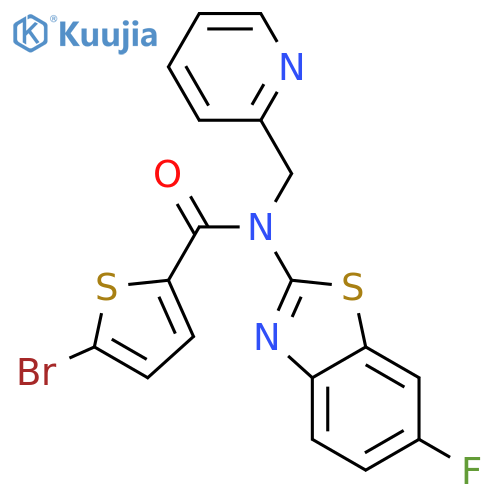 5-bromo-N-(6-fluoro-1,3-benzothiazol-2-yl)-N-(pyridin-2-yl)methylthiophene-2-carboxamide structure