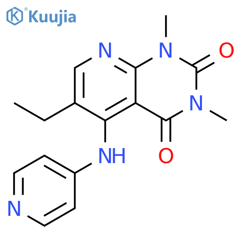 6-ethyl-1,3-dimethyl-5-(pyridin-4-yl)amino-1H,2H,3H,4H-pyrido2,3-dpyrimidine-2,4-dione structure
