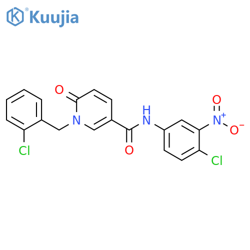 N-(4-chloro-3-nitrophenyl)-1-(2-chlorophenyl)methyl-6-oxo-1,6-dihydropyridine-3-carboxamide structure
