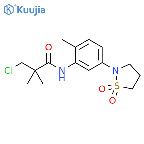 3-chloro-N-5-(1,1-dioxo-1lambda6,2-thiazolidin-2-yl)-2-methylphenyl-2,2-dimethylpropanamide structure