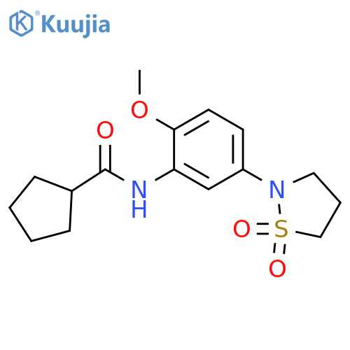 N-5-(1,1-dioxo-1lambda6,2-thiazolidin-2-yl)-2-methoxyphenylcyclopentanecarboxamide structure
