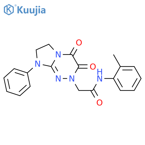 2-{3,4-dioxo-8-phenyl-2H,3H,4H,6H,7H,8H-imidazo2,1-c1,2,4triazin-2-yl}-N-(2-methylphenyl)acetamide structure