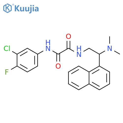 N'-(3-chloro-4-fluorophenyl)-N-2-(dimethylamino)-2-(naphthalen-1-yl)ethylethanediamide structure