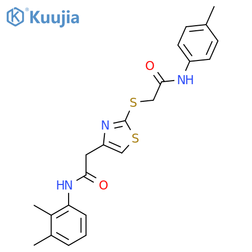 2-(4-{(2,3-dimethylphenyl)carbamoylmethyl}-1,3-thiazol-2-yl)sulfanyl-N-(4-methylphenyl)acetamide structure