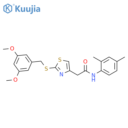 2-(2-{(3,5-dimethoxyphenyl)methylsulfanyl}-1,3-thiazol-4-yl)-N-(2,4-dimethylphenyl)acetamide structure