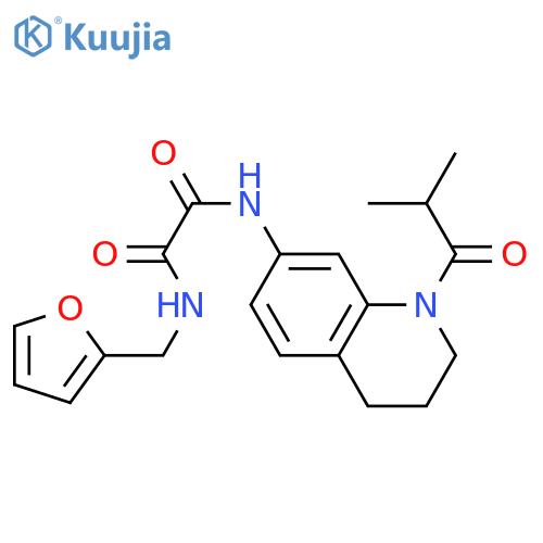 N-(furan-2-yl)methyl-N'-1-(2-methylpropanoyl)-1,2,3,4-tetrahydroquinolin-7-ylethanediamide structure