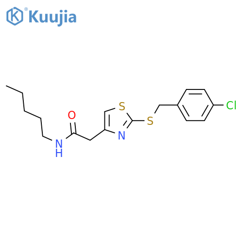 2-(2-{(4-chlorophenyl)methylsulfanyl}-1,3-thiazol-4-yl)-N-pentylacetamide structure