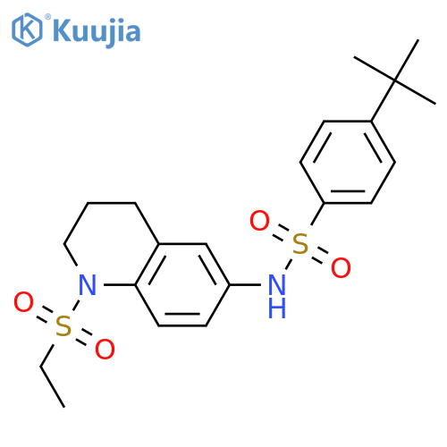 4-tert-butyl-N-1-(ethanesulfonyl)-1,2,3,4-tetrahydroquinolin-6-ylbenzene-1-sulfonamide structure