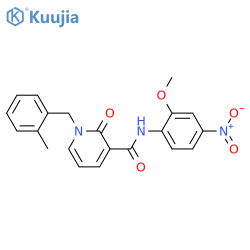 N-(2-methoxy-4-nitrophenyl)-1-(2-methylphenyl)methyl-2-oxo-1,2-dihydropyridine-3-carboxamide structure