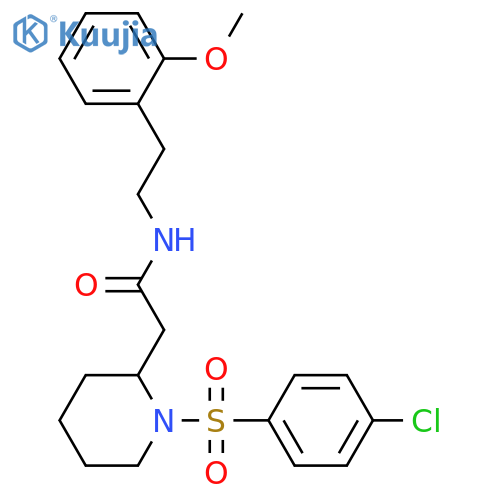2-1-(4-chlorobenzenesulfonyl)piperidin-2-yl-N-2-(2-methoxyphenyl)ethylacetamide structure