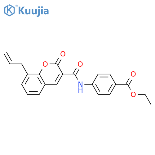 ethyl 4-2-oxo-8-(prop-2-en-1-yl)-2H-chromene-3-amidobenzoate structure