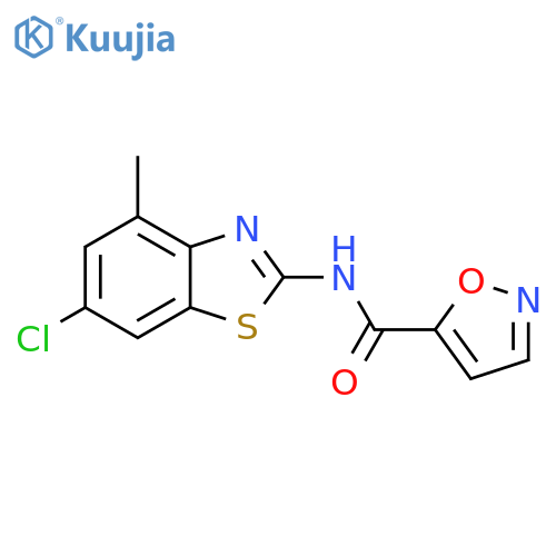 N-(6-chloro-4-methyl-1,3-benzothiazol-2-yl)-1,2-oxazole-5-carboxamide structure