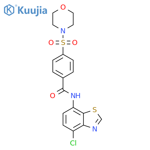 N-(4-chloro-1,3-benzothiazol-7-yl)-4-(morpholine-4-sulfonyl)benzamide structure