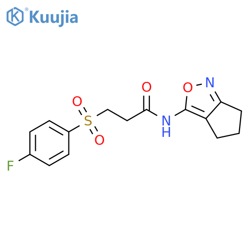N-{4H,5H,6H-cyclopentac1,2oxazol-3-yl}-3-(4-fluorobenzenesulfonyl)propanamide structure