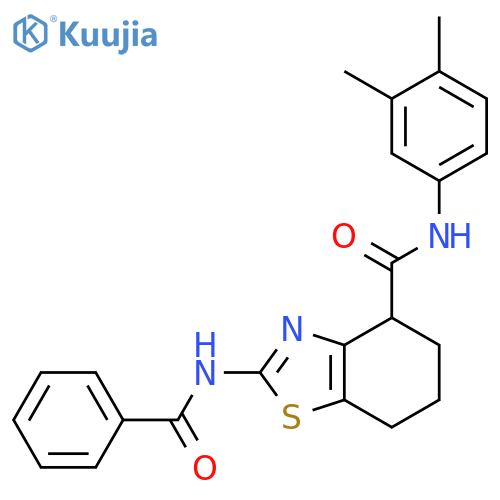 2-benzamido-N-(3,4-dimethylphenyl)-4,5,6,7-tetrahydro-1,3-benzothiazole-4-carboxamide structure