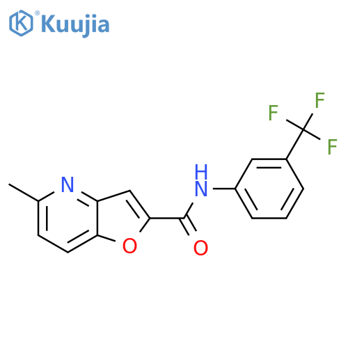 5-methyl-N-3-(trifluoromethyl)phenylfuro3,2-bpyridine-2-carboxamide structure
