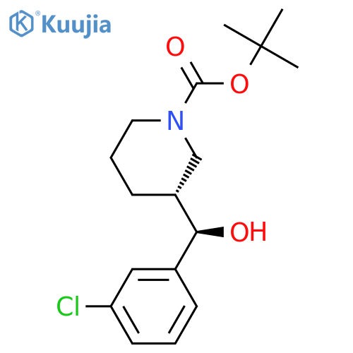 1-Piperidinecarboxylic acid, 3-[(R)-(3-chlorophenyl)hydroxymethyl]-, 1,1-dimethylethyl ester, (3R)- structure