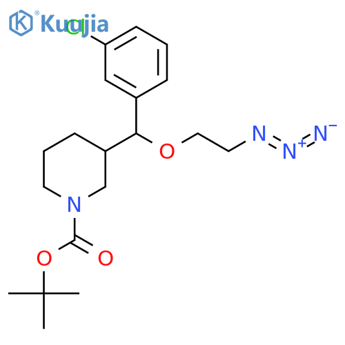 2-methyl-2-propanyl (3r)-3-[(r)-(2-azidoethoxy)(3-chlorophenyl)me Thyl]-1-piperidinecarboxylate structure