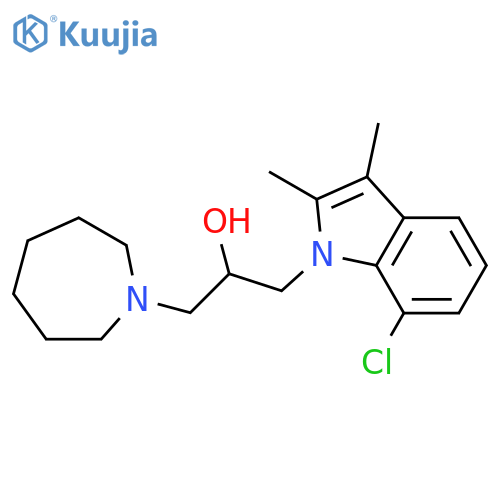 1-(azepan-1-yl)-3-(7-chloro-2,3-dimethyl-1H-indol-1-yl)propan-2-ol structure