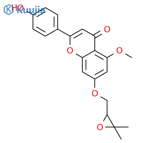 4'-Hydroxy-5-methoxy-7-(3-methyl-2,3-epoxybutoxy)flavone structure