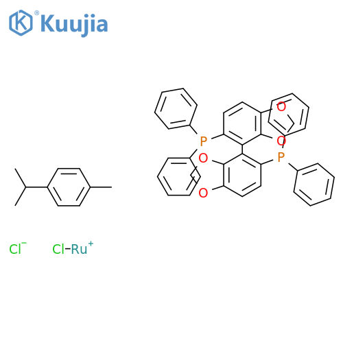 Chloro[(S)-(-)-5,5'-bis(diphenylphosphino)-4,4'-bi-1,3-benzodioxole](p-cymene)ruthenium(II)chloride structure