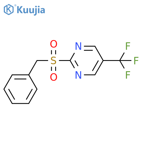 Pyrimidine, 2-[(phenylmethyl)sulfonyl]-5-(trifluoromethyl)- structure