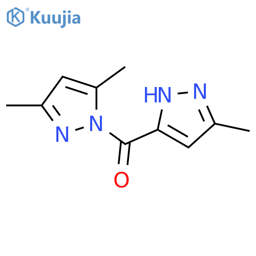 3,5-dimethyl-1-[(3-methyl-1H-pyrazol-5-yl)carbonyl]-1H-pyrazole structure