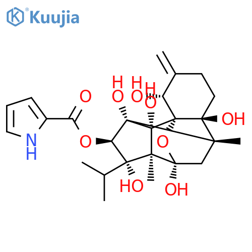 1H-Pyrrole-2-carboxylicacid,(4R,4aR,6S,6aS,7S,8R,8aS,8bR,9S,9aS)-dodecahydro-4,6,7,8a,8b,9a-hexahydroxy-6a,9-dimethyl-3-methylene-7-(1-methylethyl)-6,9-methanobenzo[1,2]pentaleno[1,6-bc]furan-8-ylester structure