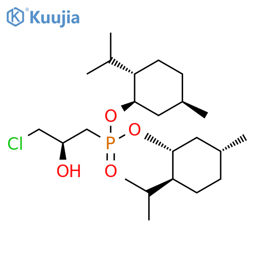bis(1R,2S,5R)-5-methyl-2-(propan-2-yl)cyclohexyl (2R)-3-chloro-2-hydroxypropylphosphonate structure