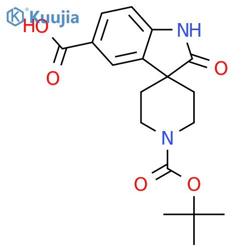 1-tert-butoxycarbonyl-2-oxo-spiro[indoline-3,4-piperidine]-5-carboxylic acid structure