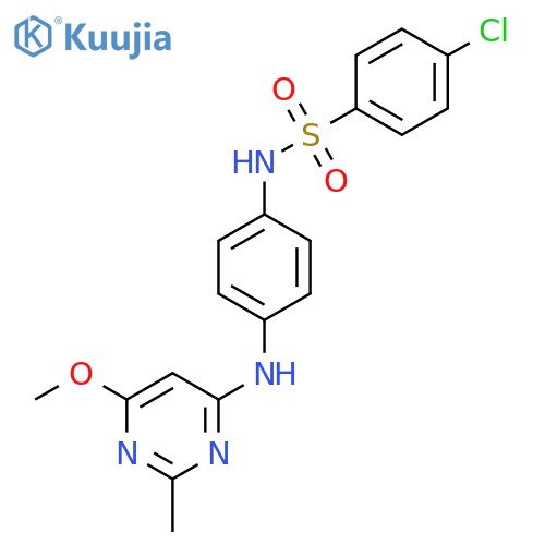 4-chloro-N-{4-(6-methoxy-2-methylpyrimidin-4-yl)aminophenyl}benzene-1-sulfonamide structure