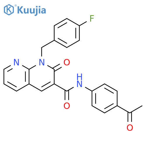 N-(4-acetylphenyl)-1-(4-fluorophenyl)methyl-2-oxo-1,2-dihydro-1,8-naphthyridine-3-carboxamide structure