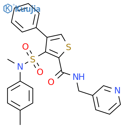 3-methyl(4-methylphenyl)sulfamoyl-4-phenyl-N-(pyridin-3-yl)methylthiophene-2-carboxamide structure