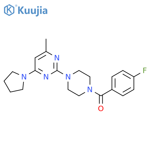 2-4-(4-fluorobenzoyl)piperazin-1-yl-4-methyl-6-(pyrrolidin-1-yl)pyrimidine structure