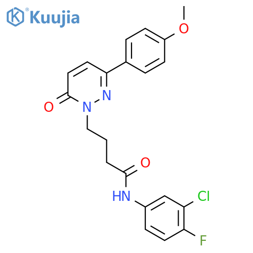 N-(3-chloro-4-fluorophenyl)-4-3-(4-methoxyphenyl)-6-oxo-1,6-dihydropyridazin-1-ylbutanamide structure