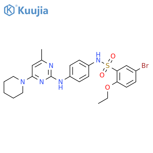 5-bromo-2-ethoxy-N-(4-{4-methyl-6-(piperidin-1-yl)pyrimidin-2-ylamino}phenyl)benzene-1-sulfonamide structure