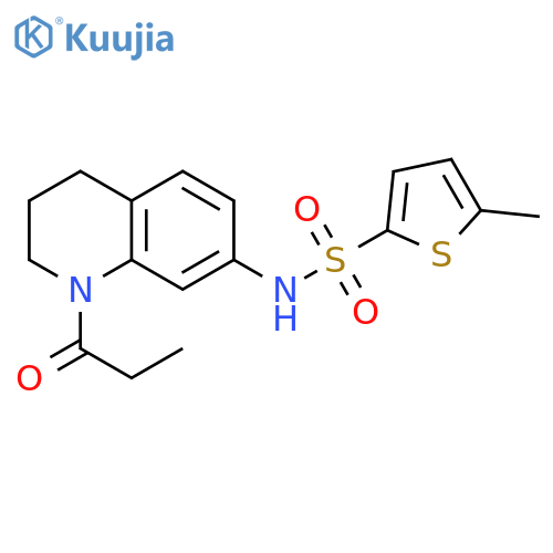 5-methyl-N-(1-propanoyl-1,2,3,4-tetrahydroquinolin-7-yl)thiophene-2-sulfonamide structure