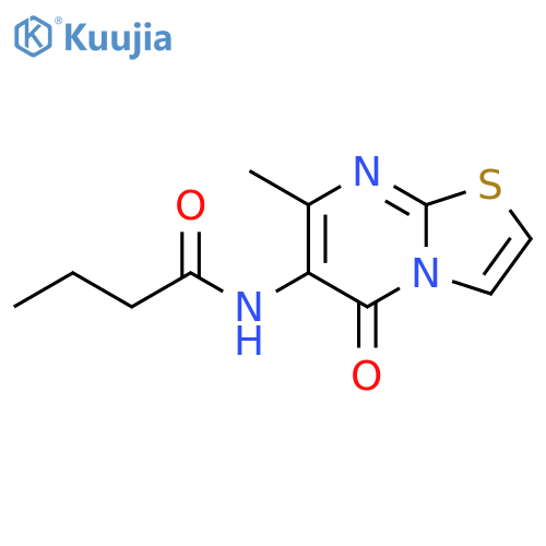 N-{7-methyl-5-oxo-5H-1,3thiazolo3,2-apyrimidin-6-yl}butanamide structure