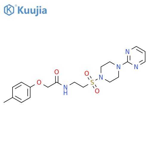 2-(4-methylphenoxy)-N-(2-{4-(pyrimidin-2-yl)piperazin-1-ylsulfonyl}ethyl)acetamide structure