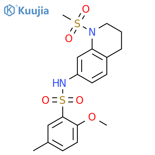 N-(1-methanesulfonyl-1,2,3,4-tetrahydroquinolin-7-yl)-2-methoxy-5-methylbenzene-1-sulfonamide structure